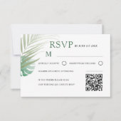Élégant Tropical Vert RSVP Mariage (Devant)