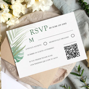 Élégant Tropical Vert RSVP Mariage