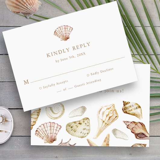 Elegant Tropical Wedding RSVP Kaartje