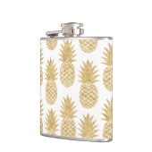 Elegant Tropical White Gold Pineapple Patroon Heupfles (Links)