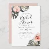 Elégant Tropics Bridal Shower Invitation (Devant / Derrière)