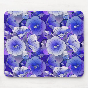Elegant Tropisch Blauw en witte Hibiscus-ventilato Muismat