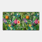 Elegant tropisch fruit groen patroon monogram bureaumat (Voorkant)