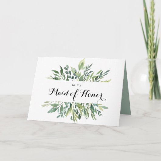 Elegant Tropisch Groen Bruidsfeestje Dank u Bedankkaart (Voorkant)