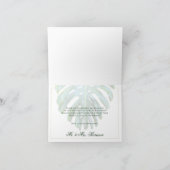 Elegant Tropisch Monstera Leaf Gold Beach Wedding Bedankkaart (Binnen)