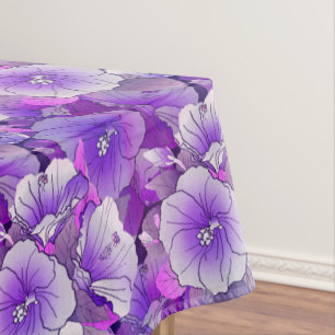 Elegant Tropisch Paars en witte hibiscus bloem Tafelkleed
