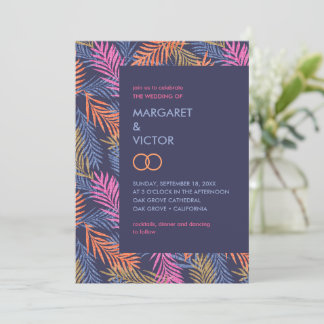 Elegant tropisch palmbladpatroon kaart