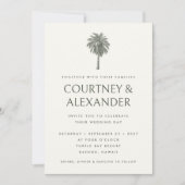 Elegant Tropisch  Palmbruiloft Kaart (Voorkant)