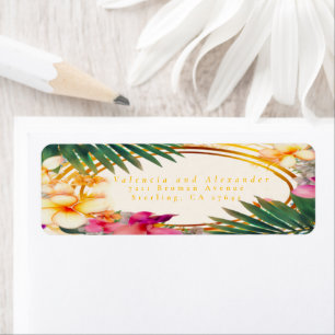 Elegant tropisch retouradres etiket