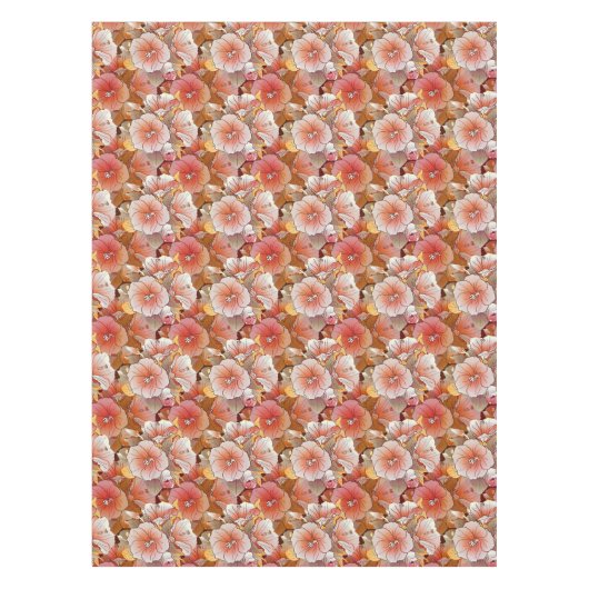 Elegant tropisch strand en witte hibiscus flank tafelkleed (Voorkant)