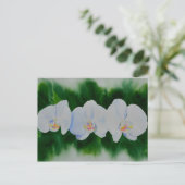 Elegant tropisch wit waterverf orchidee schilderij briefkaart (Staand voorkant)