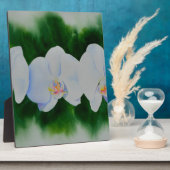 Elegant tropisch wit waterverf orchidee schilderij fotoplaat (Zijkant)