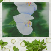 Elegant tropisch wit waterverf orchidee schilderij theedoek (Gevouwen)