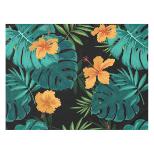 Elegant tropische flora en bladeren kunst tafelkleed