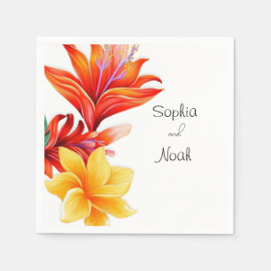 Elegant tropische floraal servet