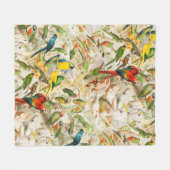 Elegant  Tropische Vogelparrots Fleece Deken (Voorkant (Horizontaal))