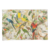 Elegant Tropische Vogelparrots Kussensloop (Voorkant-Rechts)