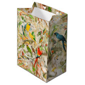 Elegant  Tropische Vogelparrots Medium Cadeauzakje (Voorkant Gekanteld)
