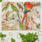 Elegant Tropische Vogelparrots Theedoek (Gevouwen)