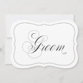 Elegant Trouw Bruidegom Bord Uitgestanste Zwarte R Kaart (Voorkant)