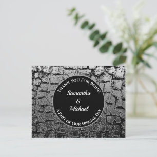 Elegant Trouw Crackled Zilver Gast Bedankt Briefkaart