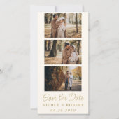 Elegant Trouw Monogram Foto Strook QR Code Save The Date (Voorkant)