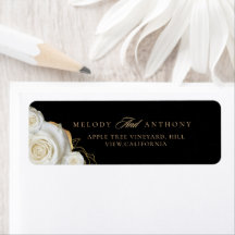 Elegant Trouw Witte Roos Retouradres Label
