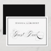 Elegant Trouwbord Gastboek Zwarte Rand Kaart (Voorkant / Achterkant)