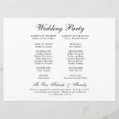 Elegant trouwdag tijdlijn programma (Achterkant)