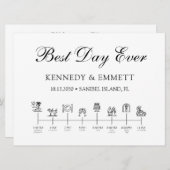 Elegant trouwdag tijdlijn programma (Voorkant / Achterkant)