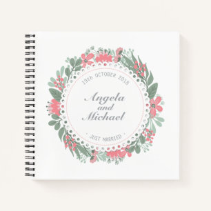 Elegant trouwde gewoon met Floral Wedding Guestb Notitieboek