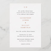 Elegant Trouwen met Courtney Monogram Folie Uitnodiging (Voorkant)