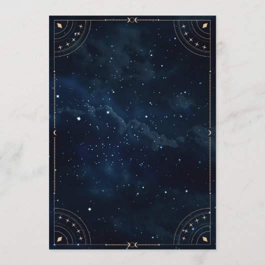 Elegant Trouwen sterrennacht Trouwmenu Menu (Achterkant)