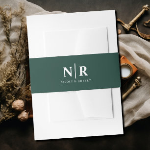 Elegant Trouweringsmonogram Gepersonaliseerd Uitnodigingen Wikkel