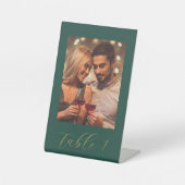 Elegant Trouwfoto Tafelnummer Reclamebord Met Voetstuk (Voorkant)