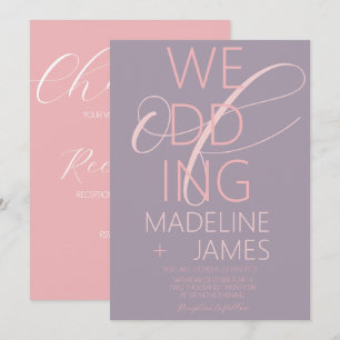 ELEGANT Trouwkaart Type Gedempte Plum Roze Kaart