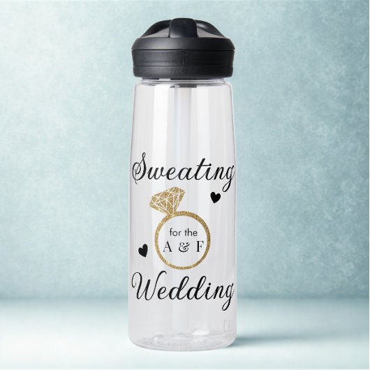 Elegant Trouwkoppel Naam | Bruid Glitterige Ring Waterfles