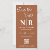Elegant Trouwmonogram Foto strook QR-code Save The Date (Achterkant)