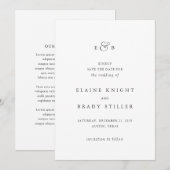 Elegant Trouwmonogram Save The Date (Voorkant / Achterkant)