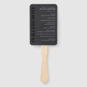Elegant Trouwprogramma met Kooltipografie Handwaaier (Voorkant)