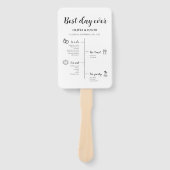 Elegant Trouwprogramma met tijdschema voor de mooi Handwaaier (Voorkant)