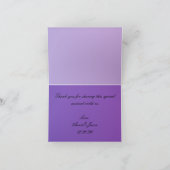 elegant trouwringen paars en zwart huwelijk bedankkaart (Binnen)