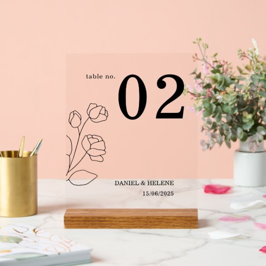 Elegant Trouwtafel Nummer Kaart Acryl Teken Acryl Bord (Huwelijk)