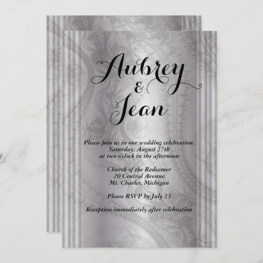 Elegant trouwuitnodiging kaart (Voorkant / Achterkant)