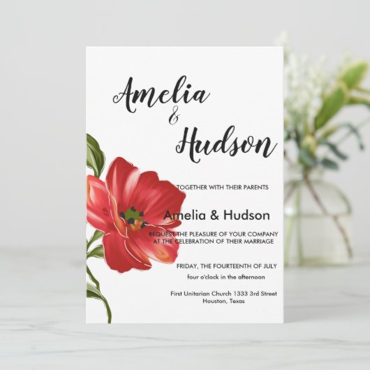 Elegant trouwuitnodiging kaart (Staand voorkant)