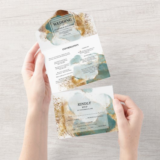 Elegant trouwuitnodiging/rsvp/details. all in one uitnodiging (Afscheurbaar)