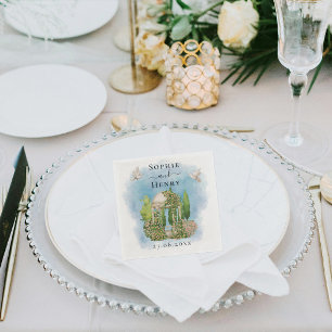 Elegant tuinhuisje   bloemen duiven Bruiloft Luxe Servet