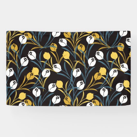 Elegant Tulip Floral Pattern Spandoek (Horizontaal)
