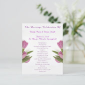 Elégant Tulip Mariage Ceremony Programme Fiche pap (Debout devant)