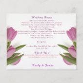 Elégant Tulip Mariage Ceremony Programme Fiche pap (Dos)